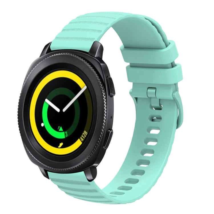 For Samsung Galaxy Gear Sport 20mm Wavy Dotted Solid-Color Silicone Watch Band