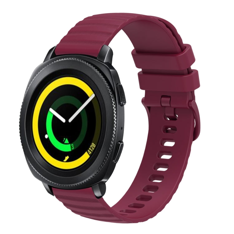For Samsung Galaxy Gear Sport 20mm Wavy Dotted Solid-Color Silicone Watch Band