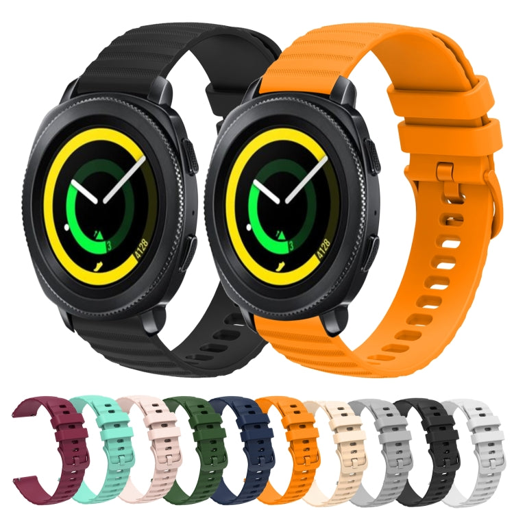 For Samsung Galaxy Gear Sport 20mm Wavy Dotted Solid-Color Silicone Watch Band