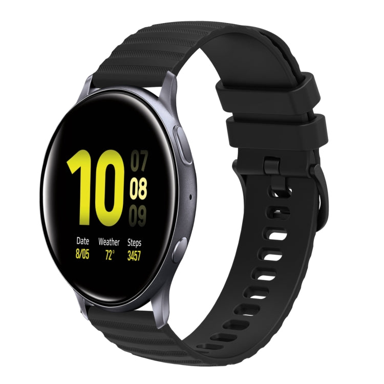 For Samsung Galaxy Watch Active2 40mm/44mm 20mm Wavy Dotted Solid-Color Silicone Watch Band