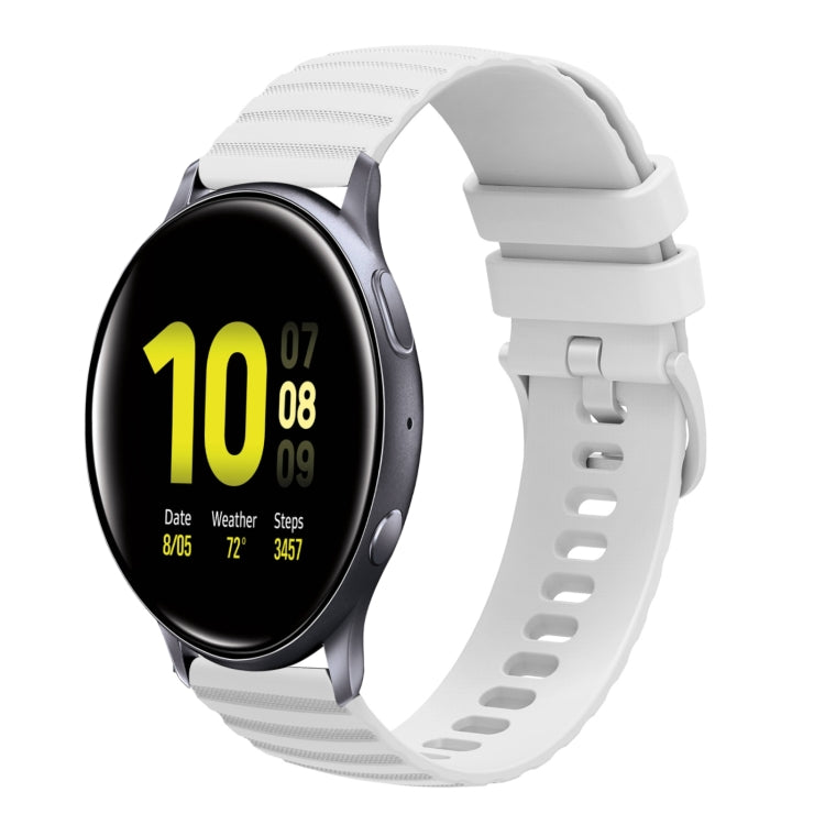 For Samsung Galaxy Watch Active2 40mm/44mm 20mm Wavy Dotted Solid-Color Silicone Watch Band