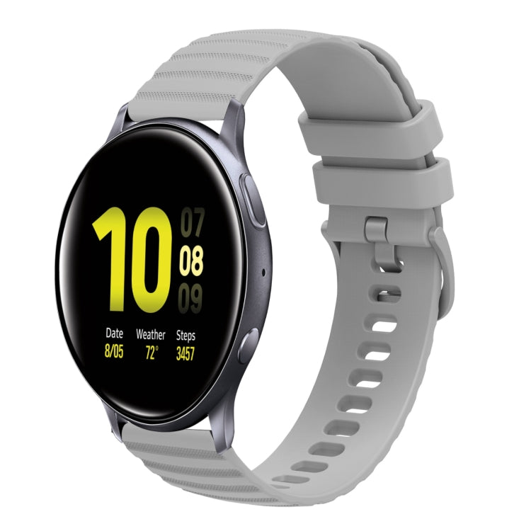 For Samsung Galaxy Watch Active2 40mm/44mm 20mm Wavy Dotted Solid-Color Silicone Watch Band