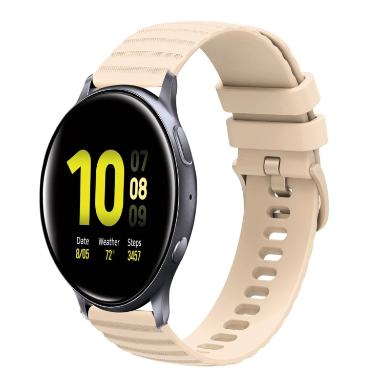 For Samsung Galaxy Watch Active2 40mm/44mm 20mm Wavy Dotted Solid-Color Silicone Watch Band