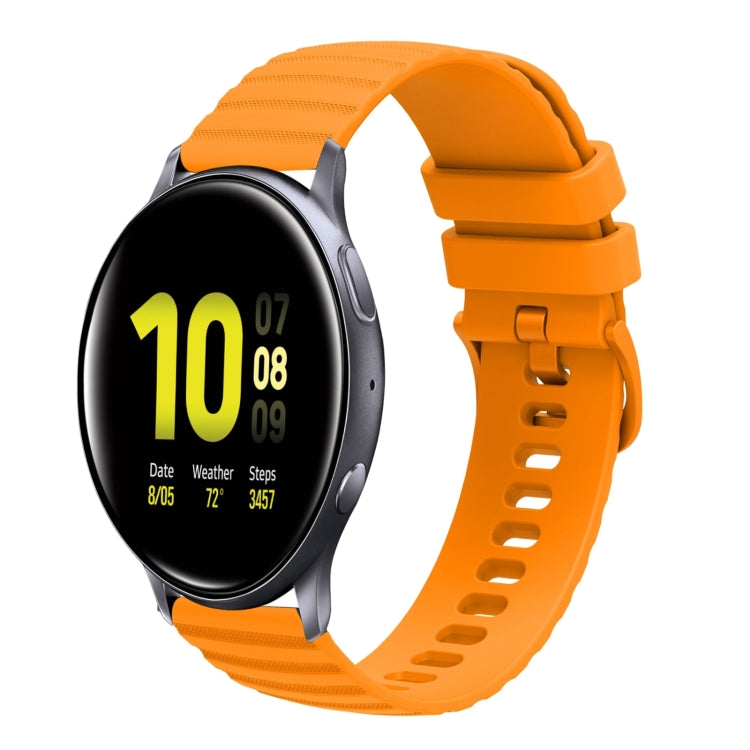 For Samsung Galaxy Watch Active2 40mm/44mm 20mm Wavy Dotted Solid-Color Silicone Watch Band