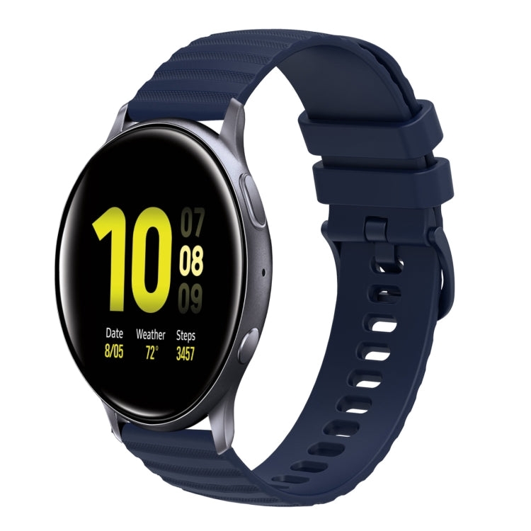 For Samsung Galaxy Watch Active2 40mm/44mm 20mm Wavy Dotted Solid-Color Silicone Watch Band