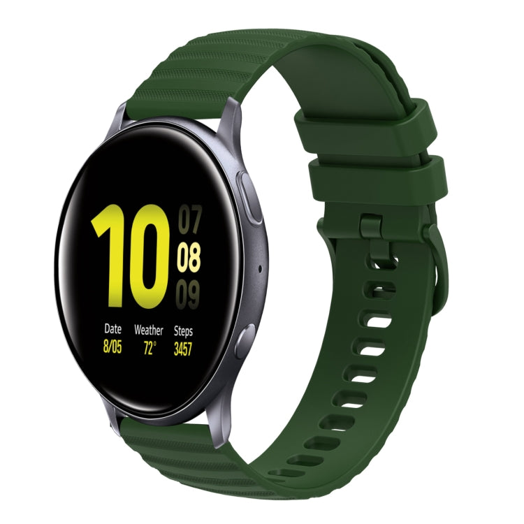 For Samsung Galaxy Watch Active2 40mm/44mm 20mm Wavy Dotted Solid-Color Silicone Watch Band