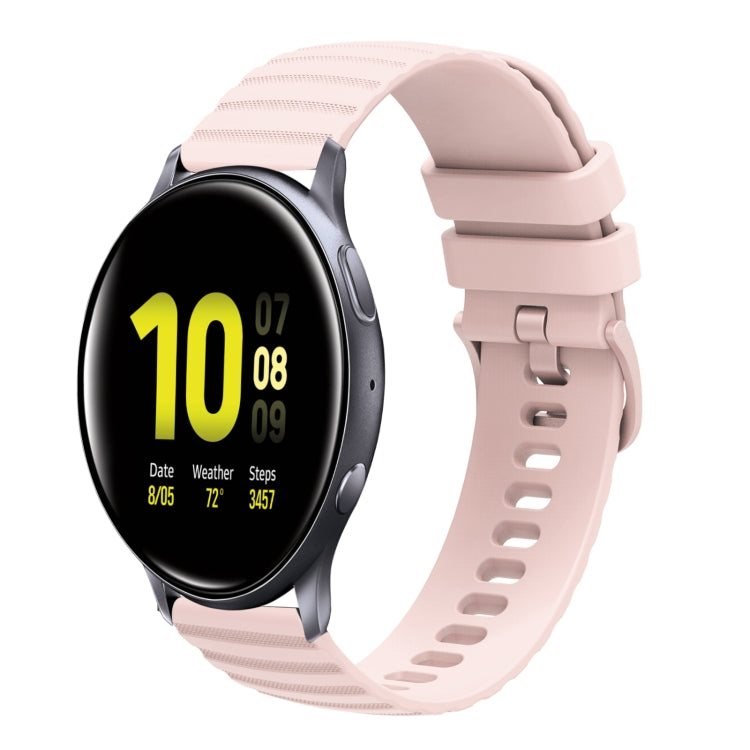For Samsung Galaxy Watch Active2 40mm/44mm 20mm Wavy Dotted Solid-Color Silicone Watch Band