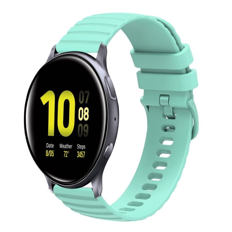 For Samsung Galaxy Watch Active2 40mm/44mm 20mm Wavy Dotted Solid-Color Silicone Watch Band