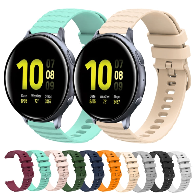 For Samsung Galaxy Watch Active2 40mm/44mm 20mm Wavy Dotted Solid-Color Silicone Watch Band