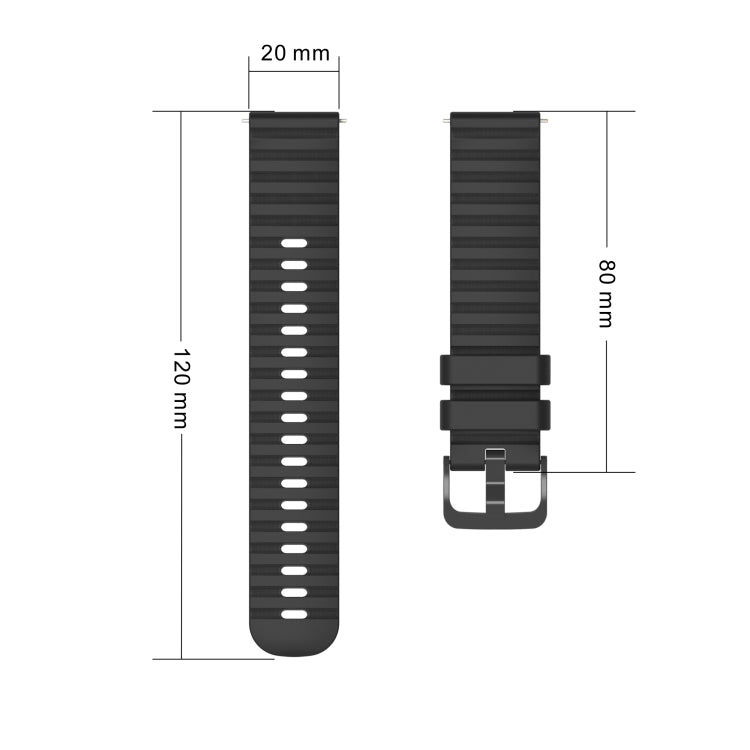 For Samsung Galaxy Watch Active2 40mm/44mm 20mm Wavy Dotted Solid-Color Silicone Watch Band