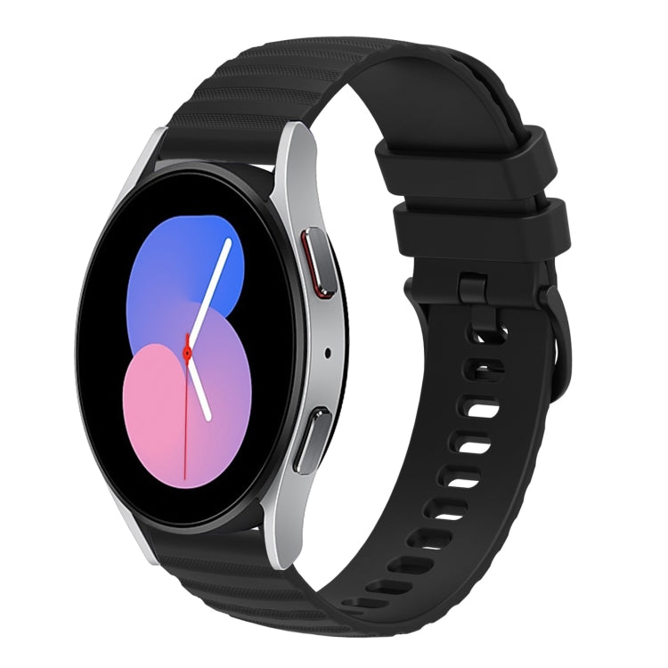 For Samsung Galaxy Watch 42mm 20mm Wavy Dotted Solid-Color Silicone Watch Band