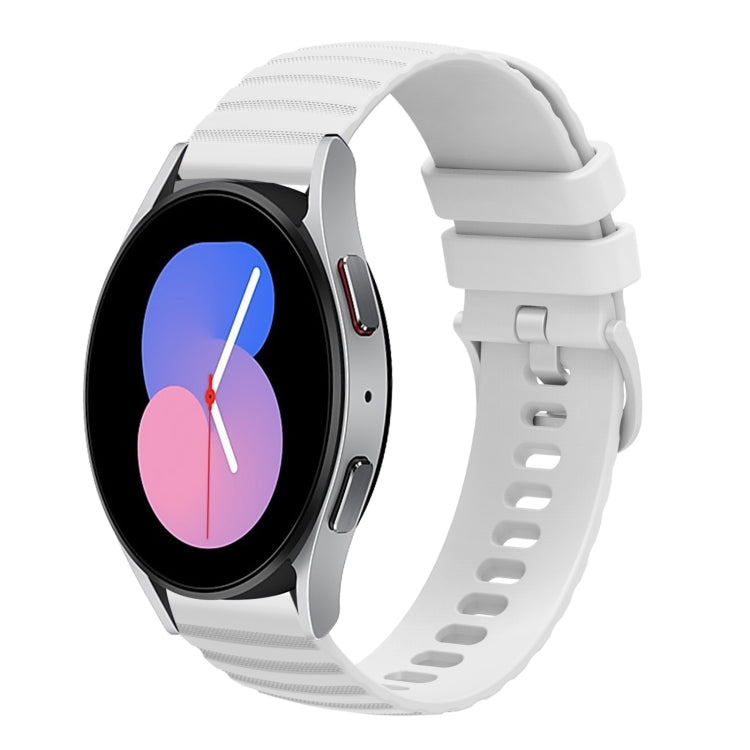 For Samsung Galaxy Watch 42mm 20mm Wavy Dotted Solid-Color Silicone Watch Band