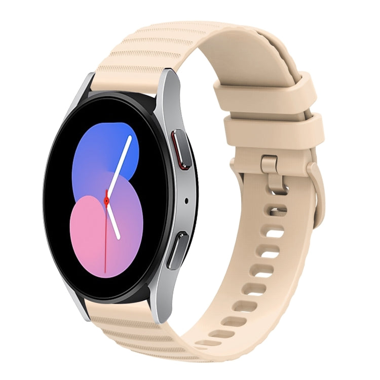 For Samsung Galaxy Watch 42mm 20mm Wavy Dotted Solid-Color Silicone Watch Band