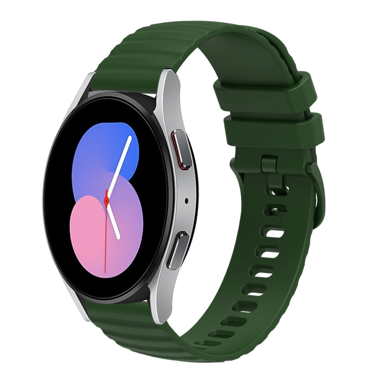 For Samsung Galaxy Watch 42mm 20mm Wavy Dotted Solid-Color Silicone Watch Band