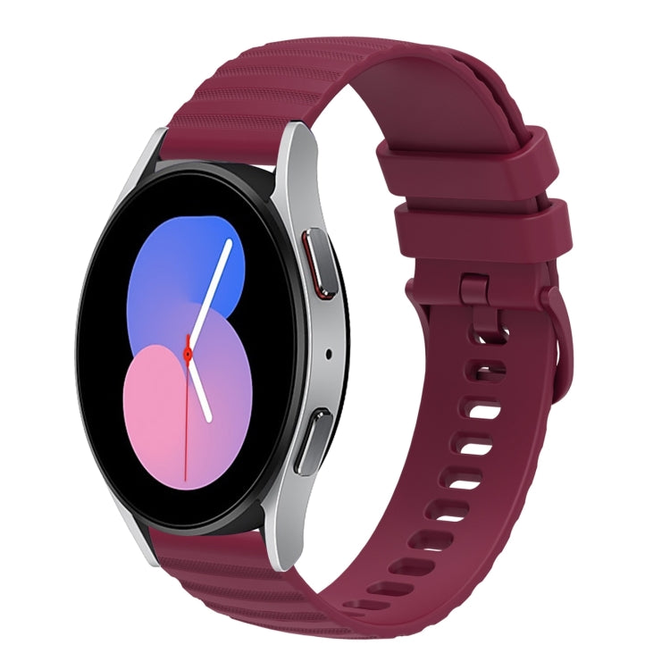 For Samsung Galaxy Watch 42mm 20mm Wavy Dotted Solid-Color Silicone Watch Band
