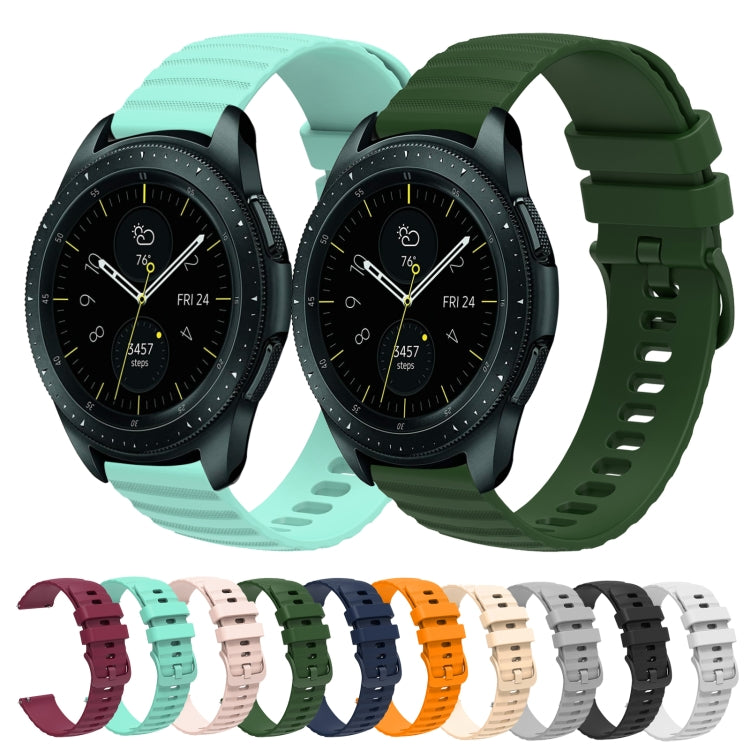 For Samsung Galaxy Watch 42mm 20mm Wavy Dotted Solid-Color Silicone Watch Band