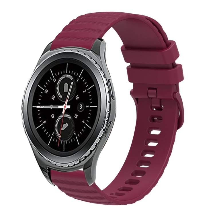 For Samsung Galaxy Gear S2 Classic 20mm Wavy Dotted Solid-Color Silicone Watch Band