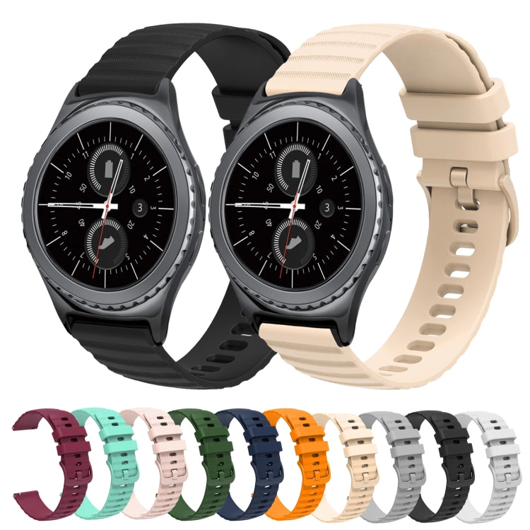 For Samsung Galaxy Gear S2 Classic 20mm Wavy Dotted Solid-Color Silicone Watch Band