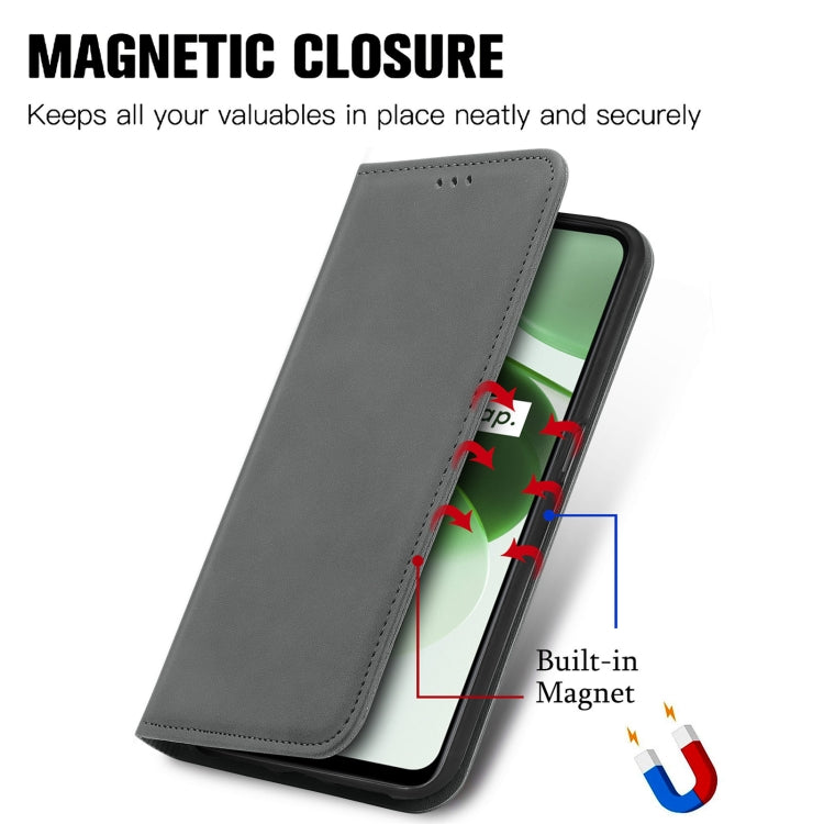For Realme C35 Retro Skin Feel Magnetic Leather Phone Case