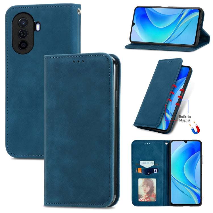 For Huawei Enjoy 50 Retro Skin Feel Magnetic Leather Phone Case