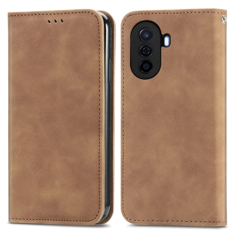 For Huawei Enjoy 50 Retro Skin Feel Magnetic Leather Phone Case