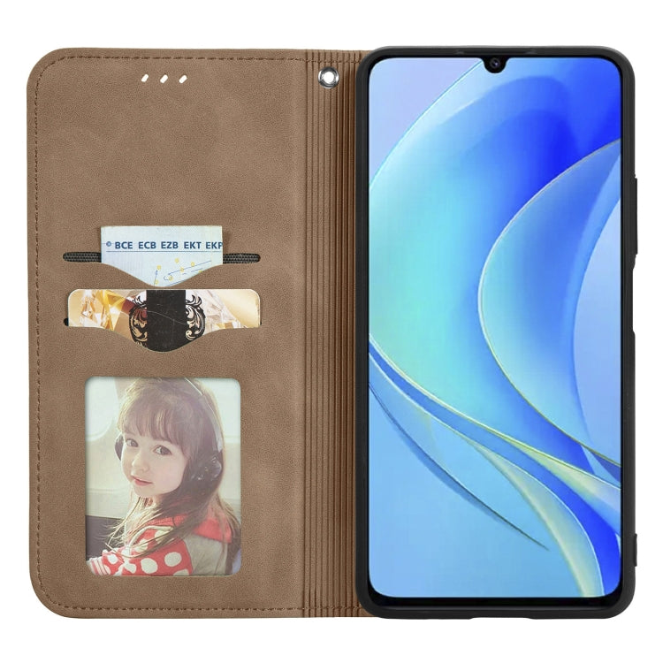 For Huawei Enjoy 50 Retro Skin Feel Magnetic Leather Phone Case