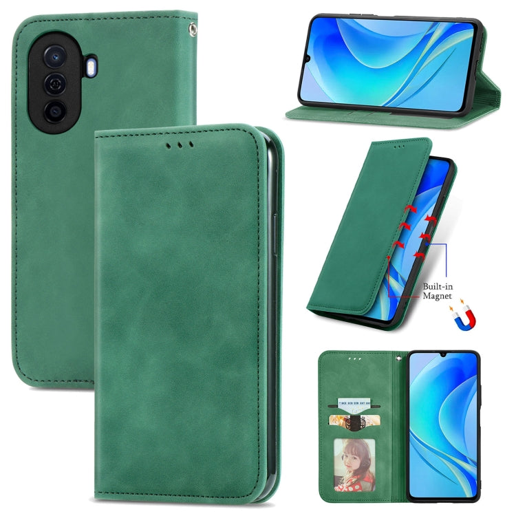 For Huawei Enjoy 50 Retro Skin Feel Magnetic Leather Phone Case