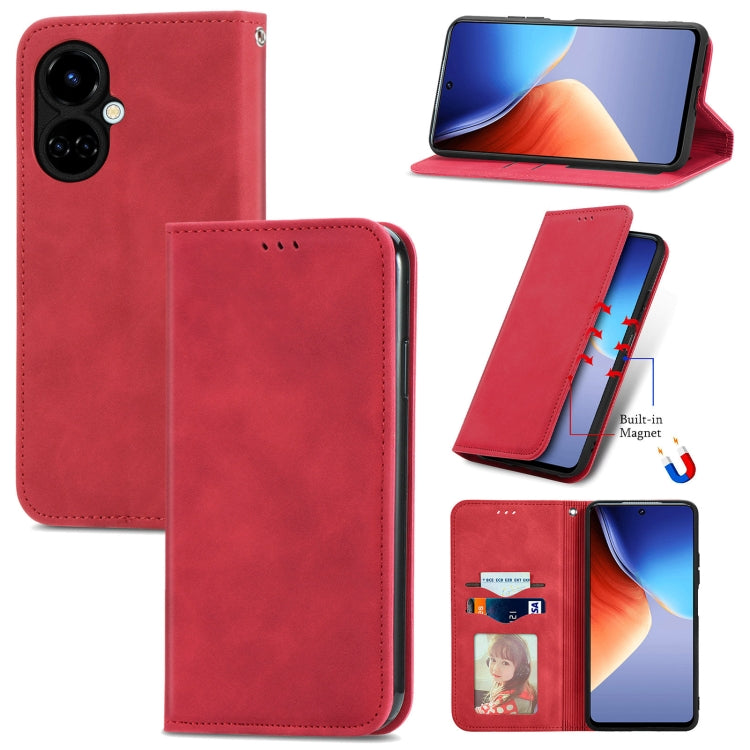 For Tecno Camon 19 Retro Skin Feel Magnetic Leather Phone Case