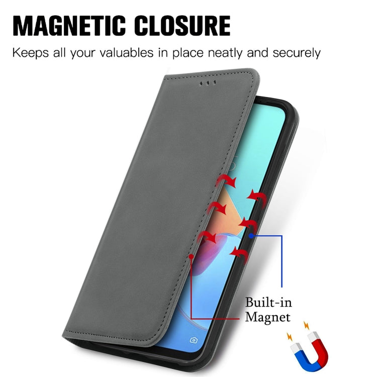 For Tecno Spark 8C Retro Skin Feel Magnetic Leather Phone Case
