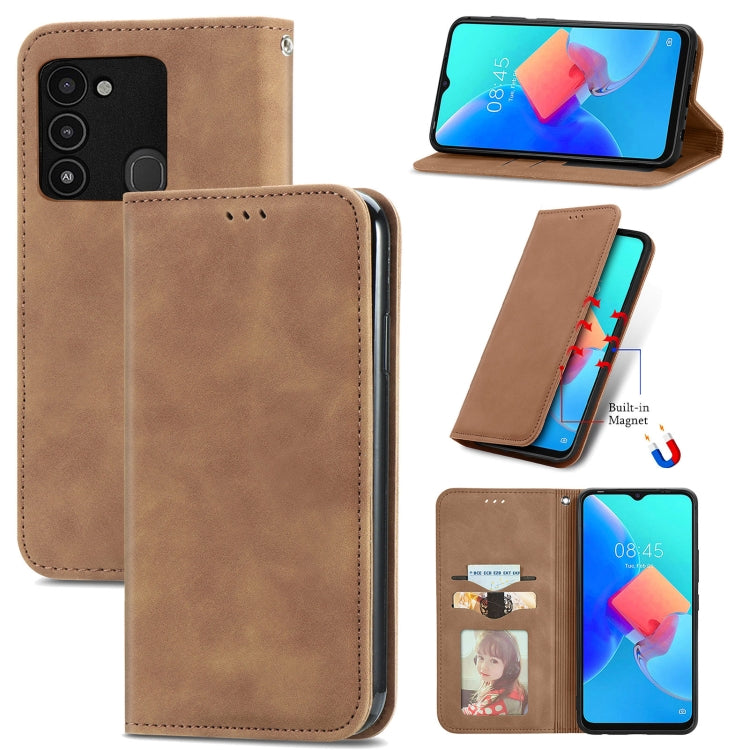 For Tecno Spark 8C Retro Skin Feel Magnetic Leather Phone Case