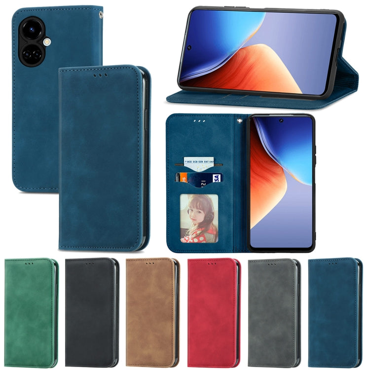 For Tecno Spark 8C Retro Skin Feel Magnetic Leather Phone Case