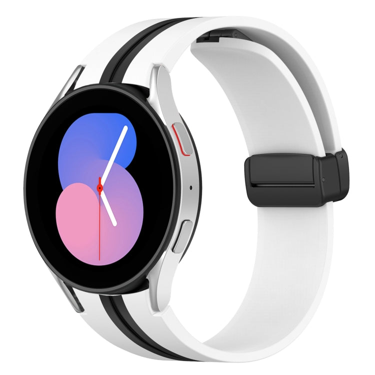 For Samsung Galaxy Watch 5 44mm Folding Magnetic Clasp Silicone Watch Band