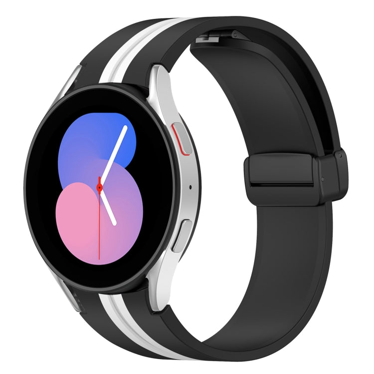 For Samsung Galaxy Watch 5 44mm Folding Magnetic Clasp Silicone Watch Band