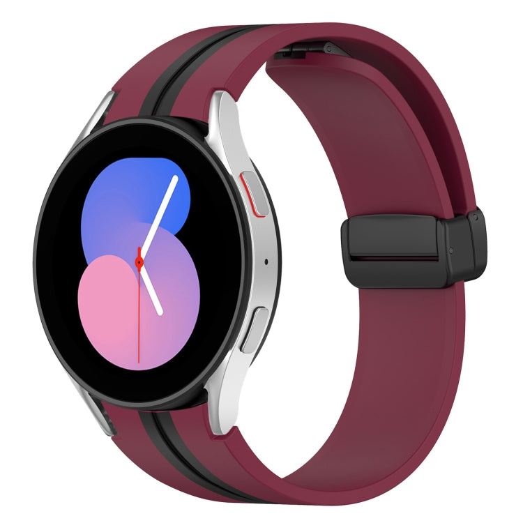 For Samsung Galaxy Watch 5 44mm Folding Magnetic Clasp Silicone Watch Band