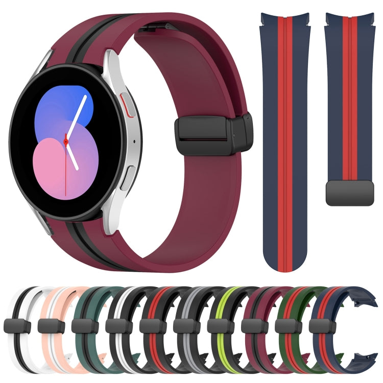 For Samsung Galaxy Watch 5 44mm Folding Magnetic Clasp Silicone Watch Band