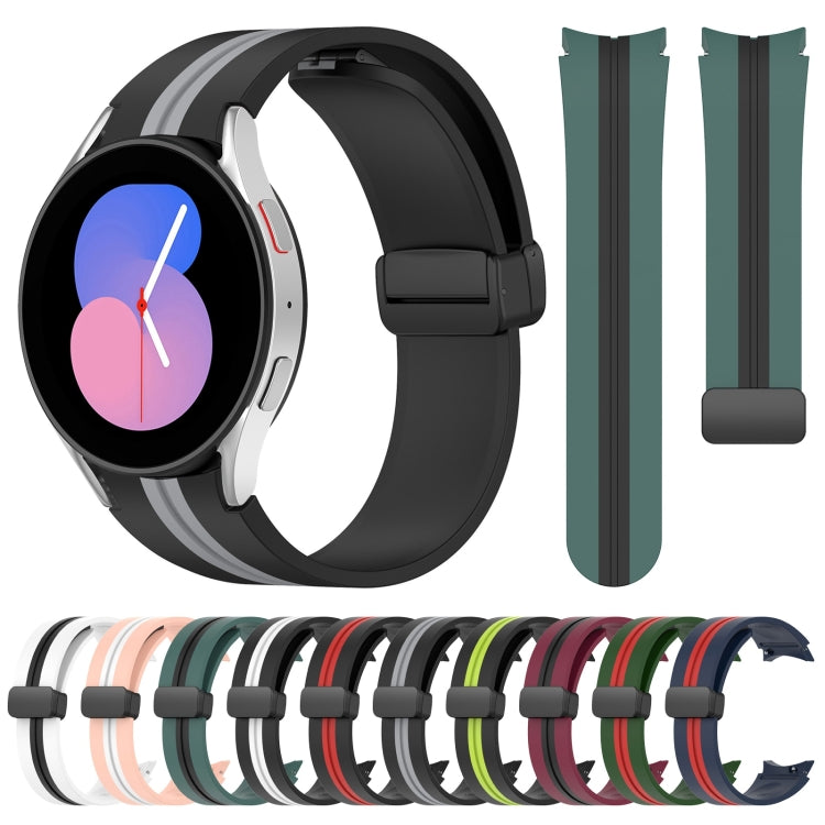 For Samsung Galaxy Watch 5 40mm Folding Magnetic Clasp Silicone Watch Band