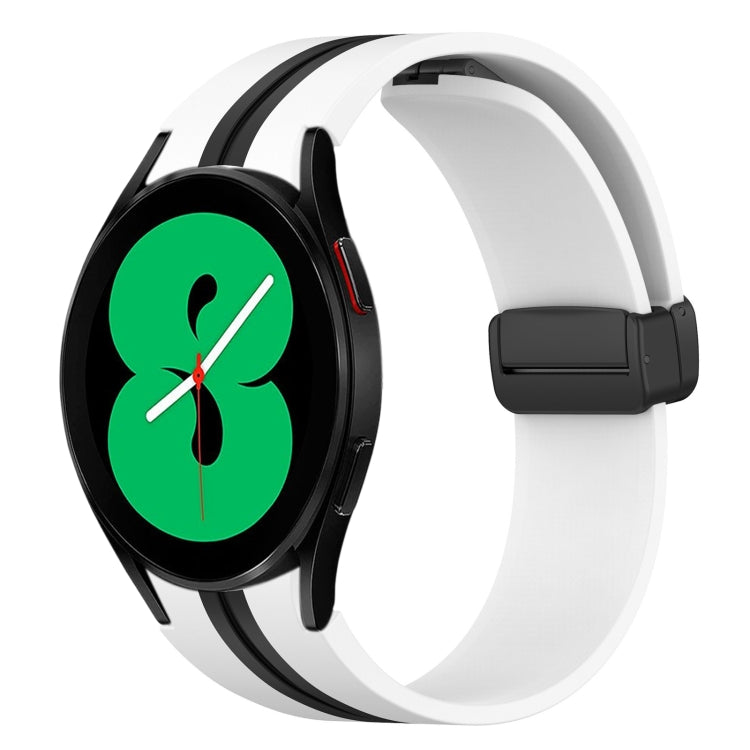 For Samsung Galaxy Watch 4 44mm Folding Magnetic Clasp Silicone Watch Band