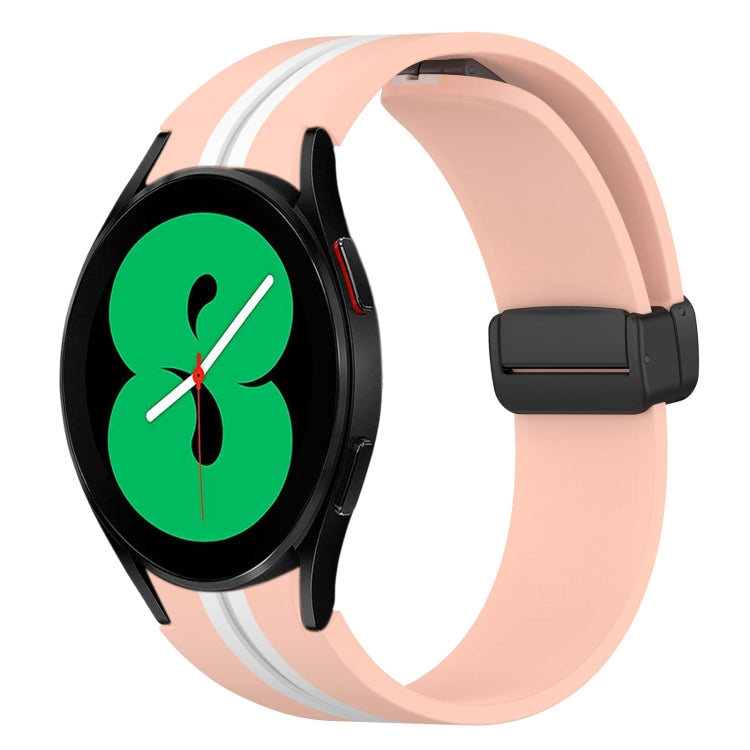 For Samsung Galaxy Watch 4 44mm Folding Magnetic Clasp Silicone Watch Band