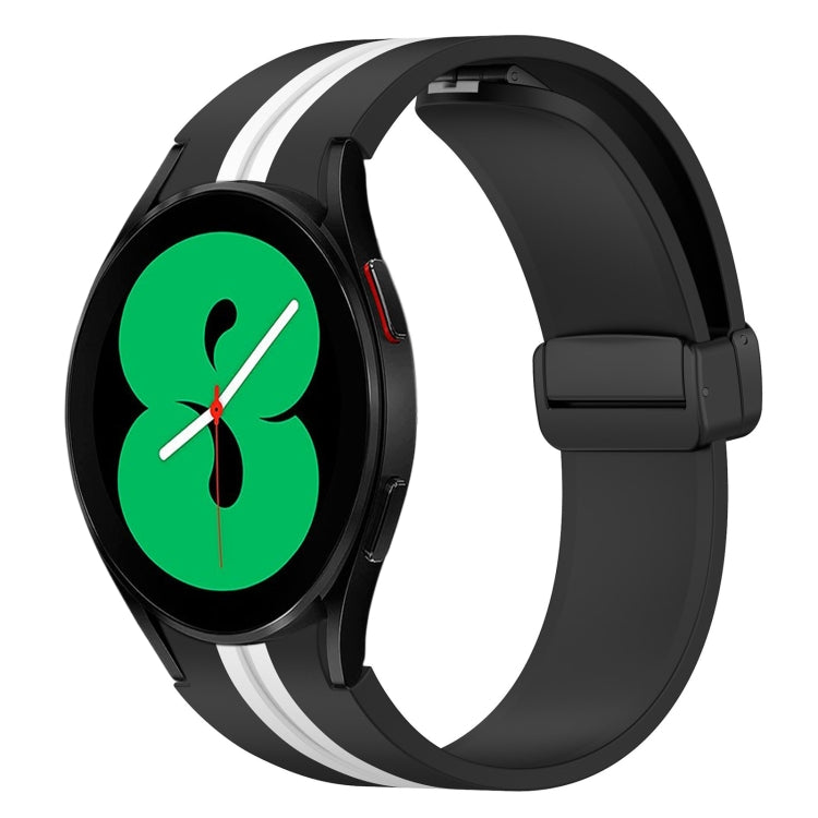 For Samsung Galaxy Watch 4 44mm Folding Magnetic Clasp Silicone Watch Band