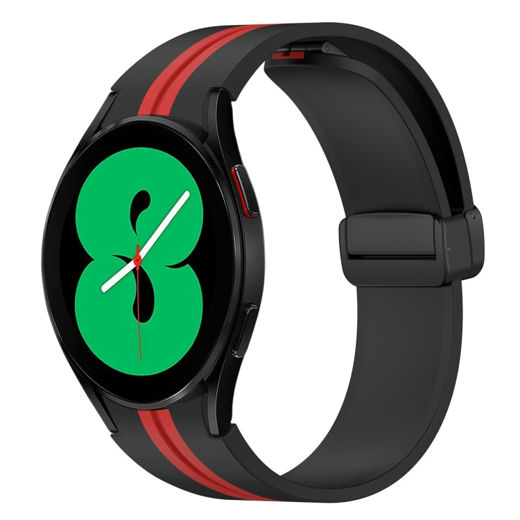 For Samsung Galaxy Watch 4 44mm Folding Magnetic Clasp Silicone Watch Band