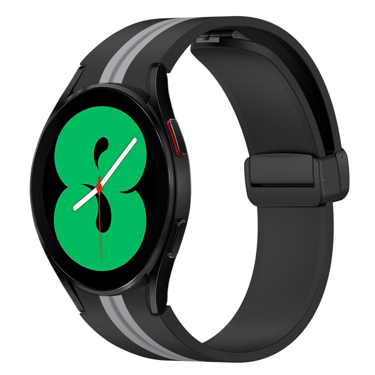 For Samsung Galaxy Watch 4 44mm Folding Magnetic Clasp Silicone Watch Band