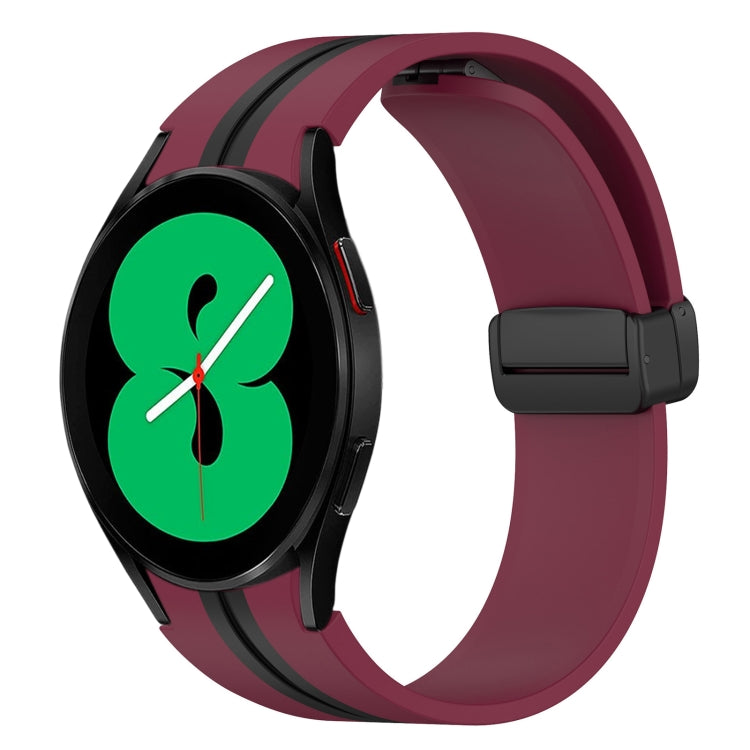 For Samsung Galaxy Watch 4 44mm Folding Magnetic Clasp Silicone Watch Band