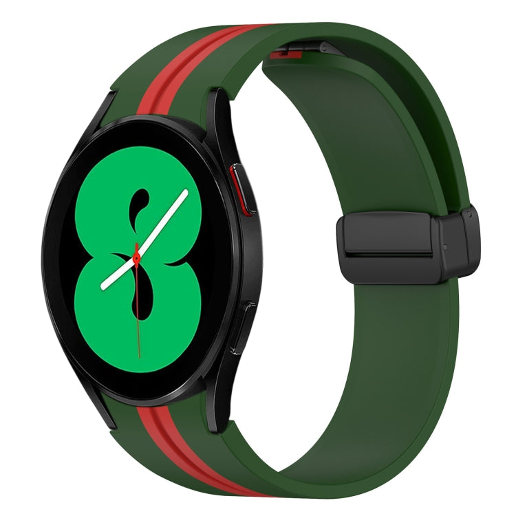 For Samsung Galaxy Watch 4 44mm Folding Magnetic Clasp Silicone Watch Band