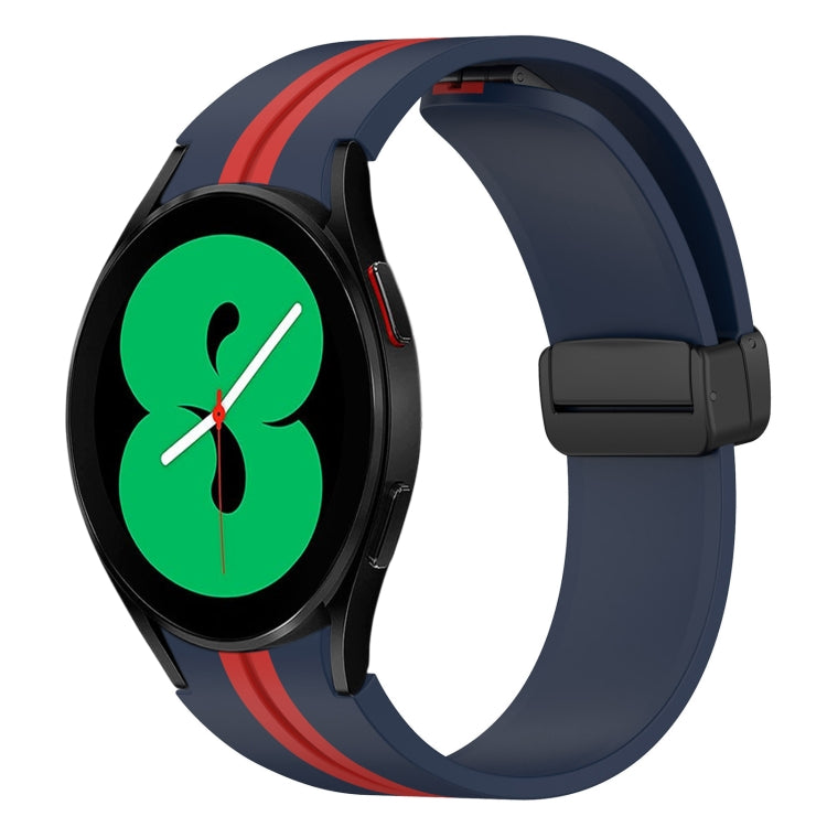 For Samsung Galaxy Watch 4 44mm Folding Magnetic Clasp Silicone Watch Band