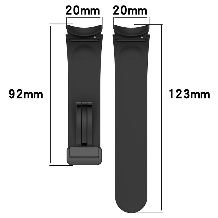 For Samsung Galaxy Watch 4 44mm Folding Magnetic Clasp Silicone Watch Band