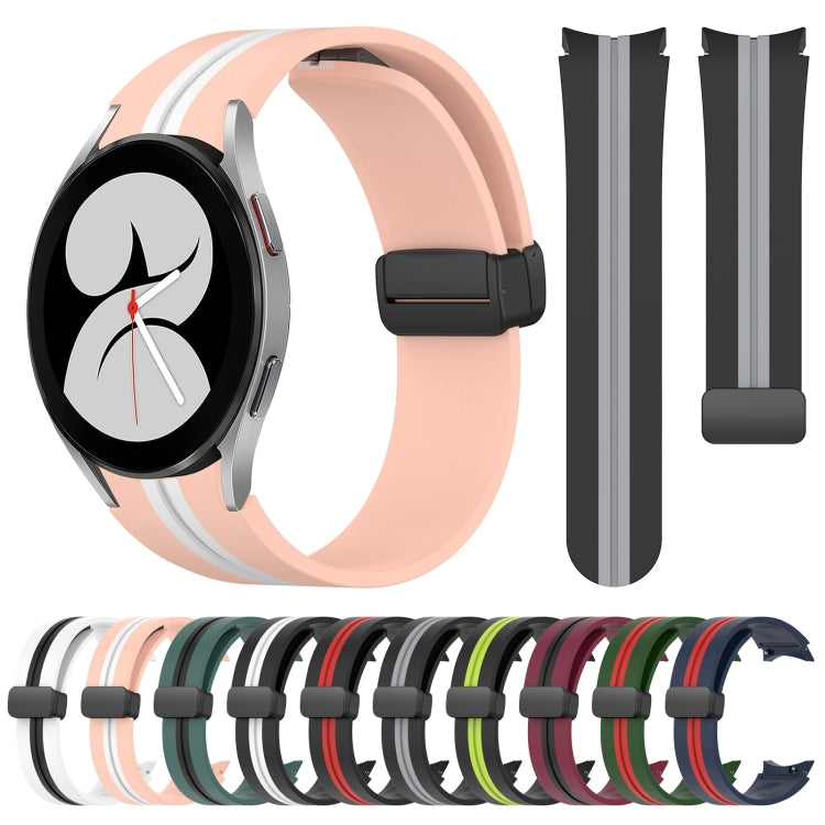 For Samsung Galaxy Watch 4 40mm Folding Magnetic Clasp Silicone Watch Band