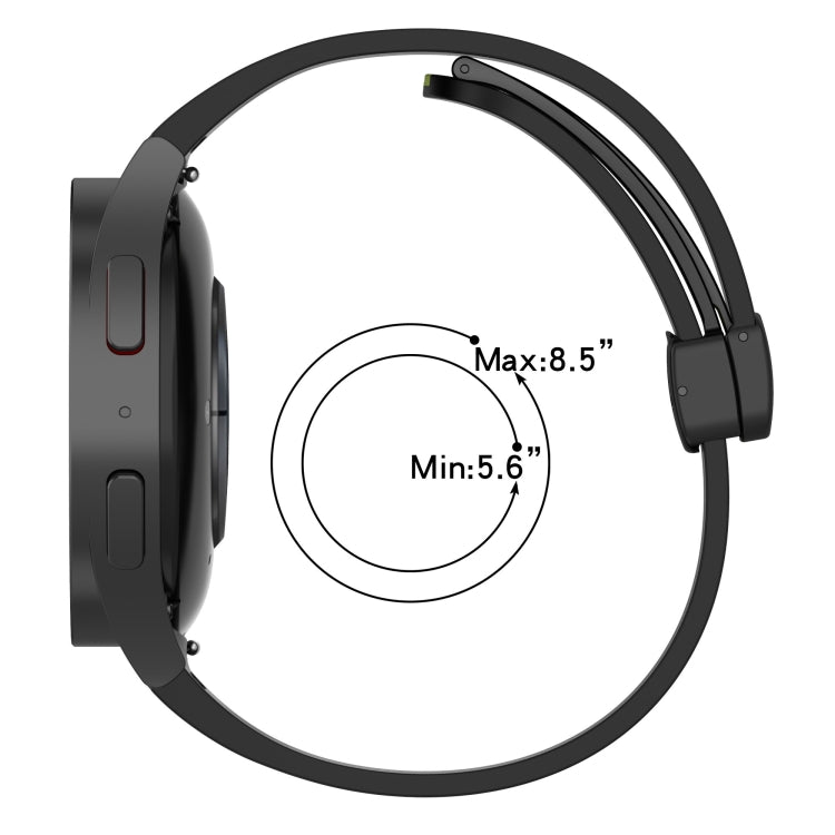 For Samsung Galaxy Watch 4 40mm Folding Magnetic Clasp Silicone Watch Band