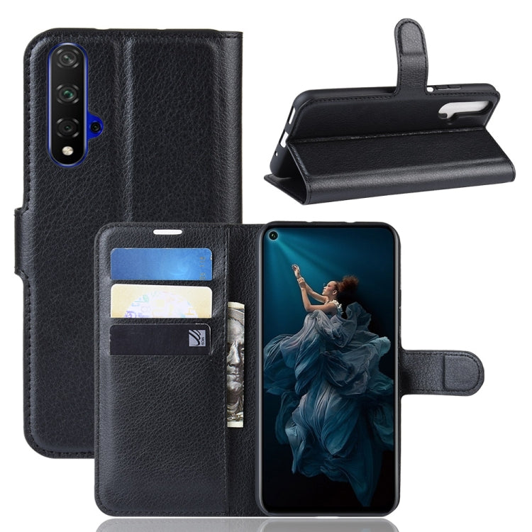Litchi Texture Horizontal Flip Leather Case with Wallet & Holder & Card Slots for Huawei Honor 20