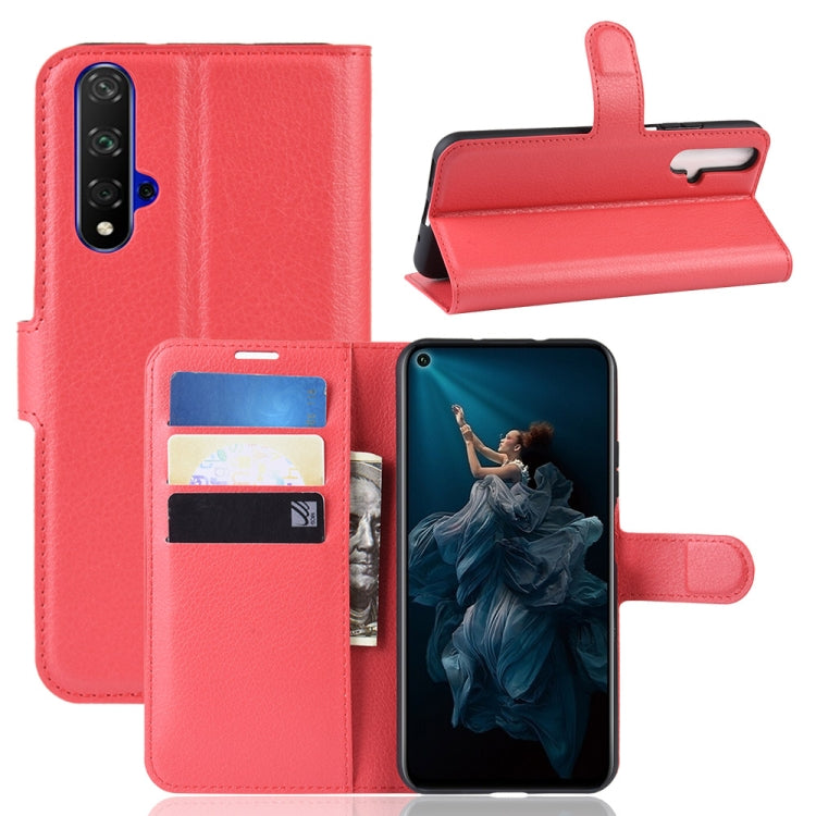 Litchi Texture Horizontal Flip Leather Case with Wallet & Holder & Card Slots for Huawei Honor 20