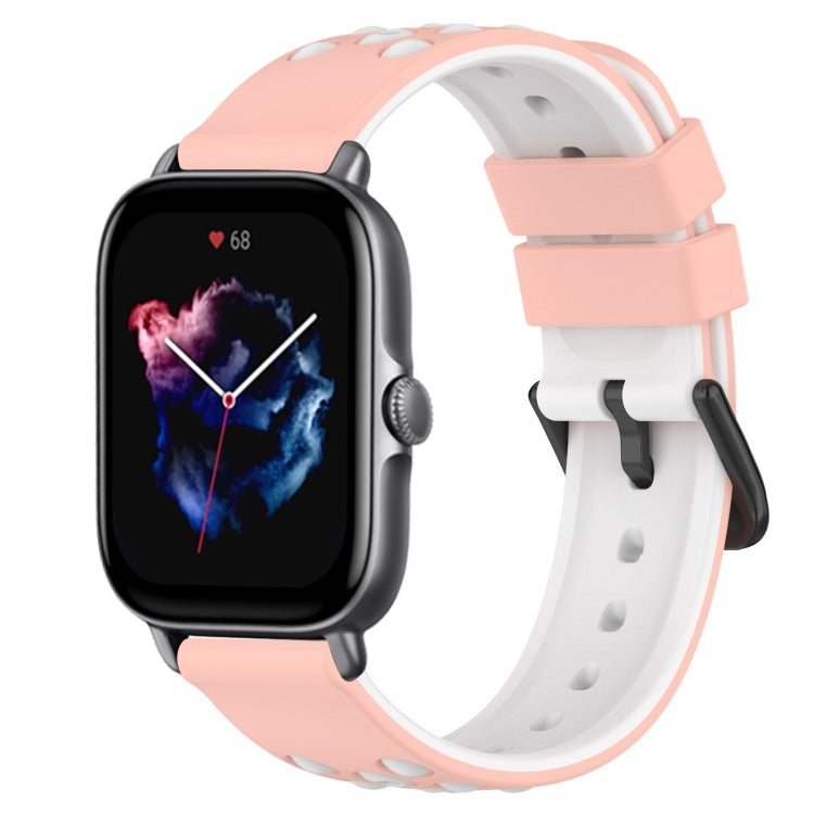 For Amazfit GTS 3 20mm Two-Color Porous Silicone Watch Band